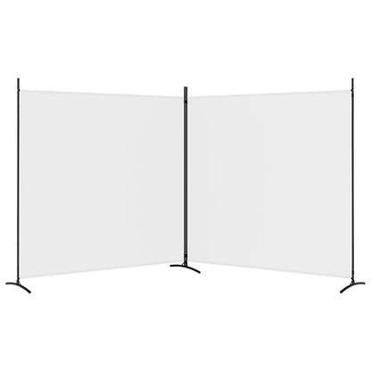 2-Panel Room Divider White 348x180 cm Fabric