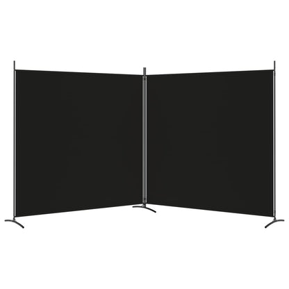 2-Panel Room Divider Black 348x180 cm Fabric