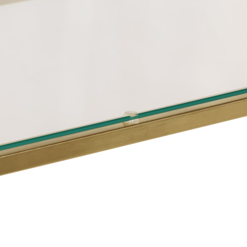 Console Table Gold Stainless Steel and Tempered Glass