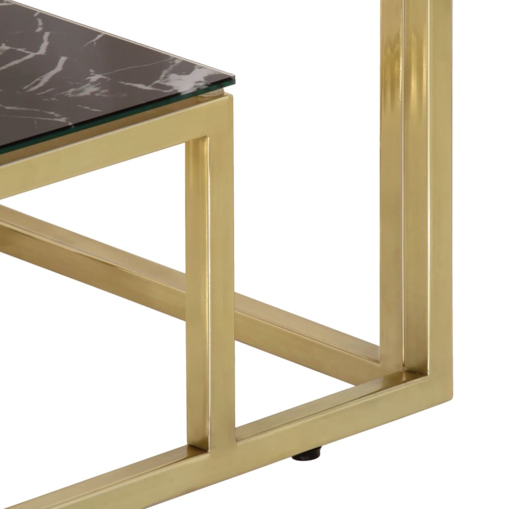 Console Table Gold Stainless Steel and Tempered Glass