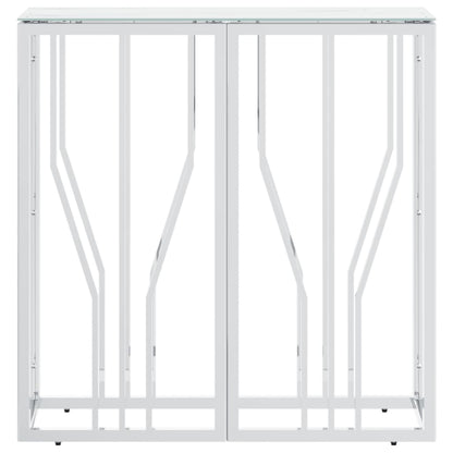 Console Table Silver 70x30x70 cm Stainless Steel and Glass