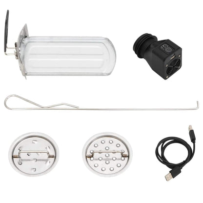 Wood Stove with USB Fan Silver 35.5x26x28 cm Stainless Steel