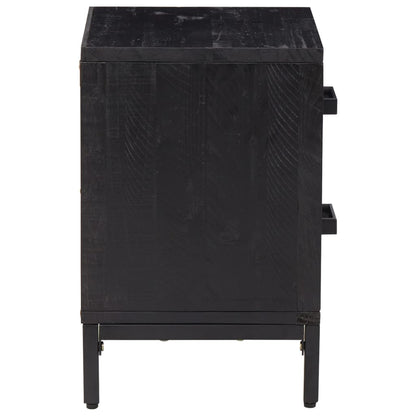 Bedside Cabinet Black 36x30x45 cm Solid Pinewood