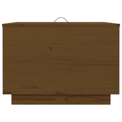 Storage Boxes with Lids 3 pcs Honey Brown Solid Wood Pine