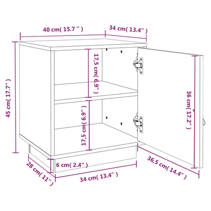 Bedside Cabinet 40x34x45 cm Solid Wood Pine