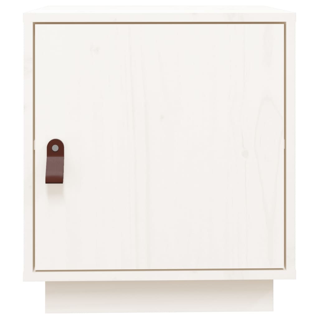 Bedside Cabinet White 40x34x45 cm Solid Wood Pine