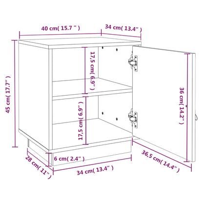Bedside Cabinets 2 pcs White 40x34x45 cm Solid Wood Pine