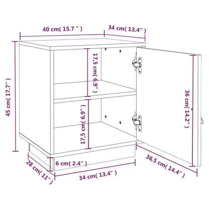 Bedside Cabinets 2 pcs Black 40x34x45 cm Solid Wood Pine