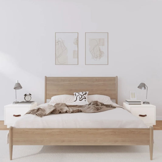 Bedside Cabinets 2 pcs White 40x34x35 cm Solid Wood Pine