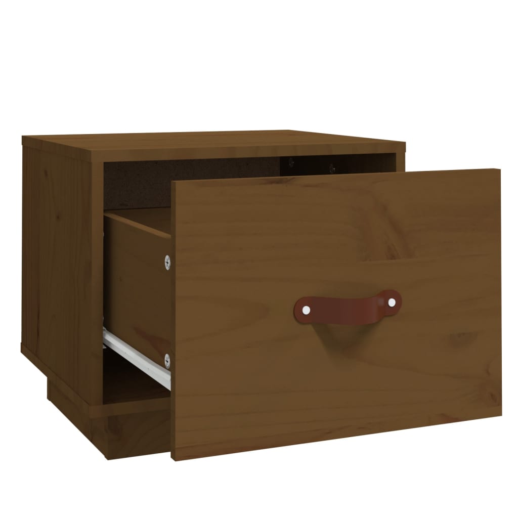 Bedside Cabinet Honey Brown 40x34x35 cm Solid Wood Pine