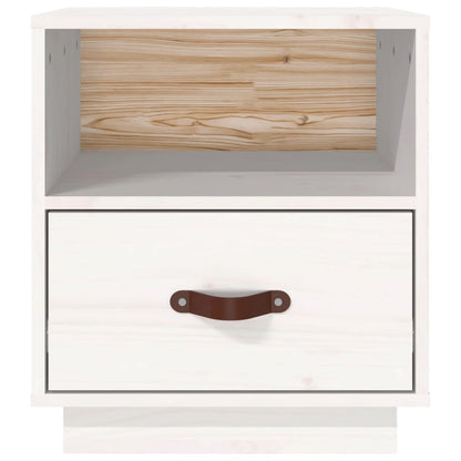 Bedside Cabinet White 40x34x45 cm Solid Wood Pine