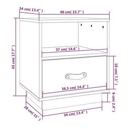Bedside Cabinets 2 pcs Honey Brown 40x34x45 cm Solid Wood Pine