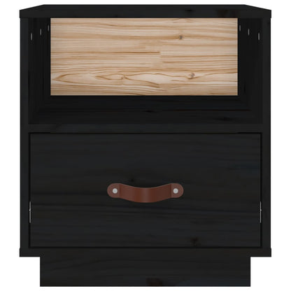 Bedside Cabinet Black 40x34x45 cm Solid Wood Pine