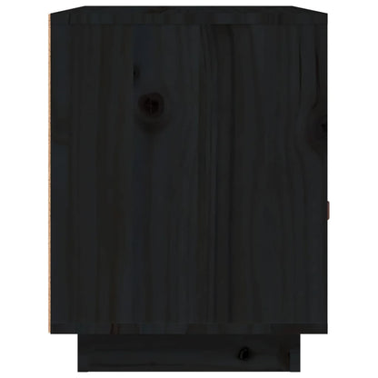 Bedside Cabinet Black 40x34x45 cm Solid Wood Pine