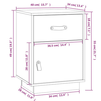 Bedside Cabinet 40x34x55 cm Solid Wood Pine