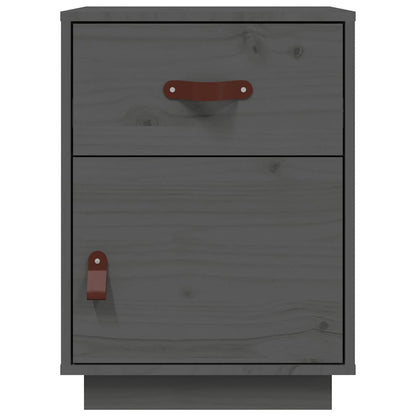 Bedside Cabinets 2 pcs Grey 40x34x55 cm Solid Wood Pine