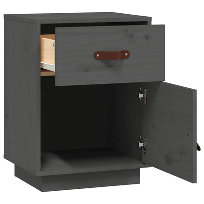 Bedside Cabinets 2 pcs Grey 40x34x55 cm Solid Wood Pine