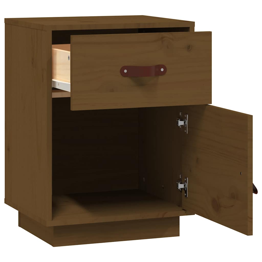 Bedside Cabinet Honey Brown 40x34x55 cm Solid Wood Pine