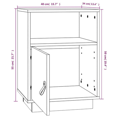 Bedside Cabinets 2 pcs White 40x34x55 cm Solid Wood Pine