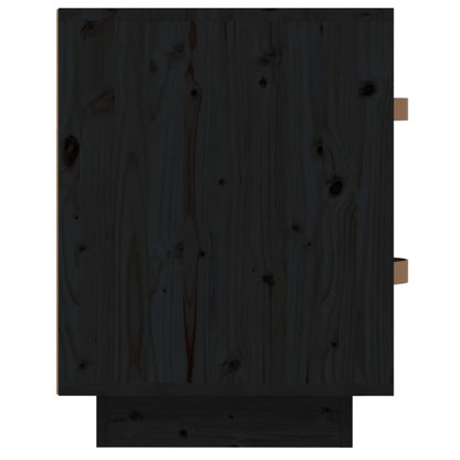 Bedside Cabinet Black 40x34x45 cm Solid Wood Pine