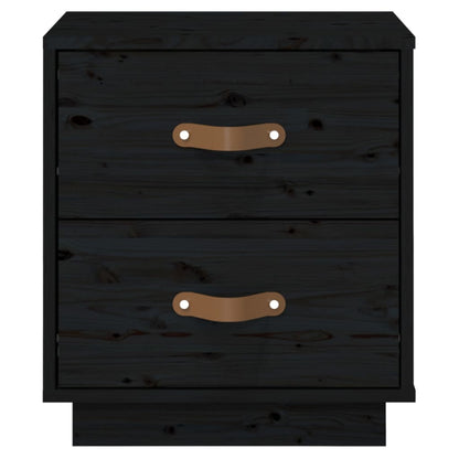 Bedside Cabinets 2 pcs Black 40x34x45 cm Solid Wood Pine