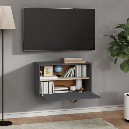 Wall Cabinet Grey 60x30x35 cm Solid Wood Pine
