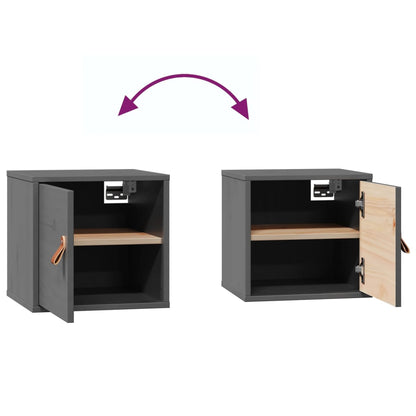 Wall Cabinets 2 pcs Grey 31.5x30x30 cm Solid Wood Pine