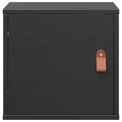 Wall Cabinets 2 pcs Black 31.5x30x30 cm Solid Wood Pine