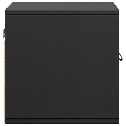 Wall Cabinets 2 pcs Black 31.5x30x30 cm Solid Wood Pine