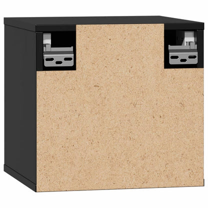 Wall Cabinets 2 pcs Black 31.5x30x30 cm Solid Wood Pine