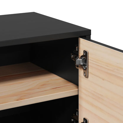 Wall Cabinets 2 pcs Black 31.5x30x30 cm Solid Wood Pine