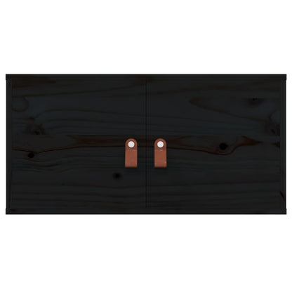 Wall Cabinets 2 pcs Black 60x30x30 cm Solid Wood Pine