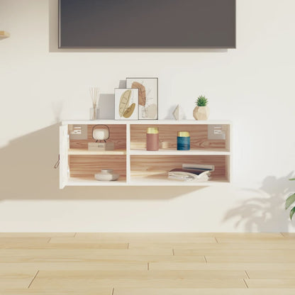 Wall Cabinet White 80x30x30 cm Solid Wood Pine