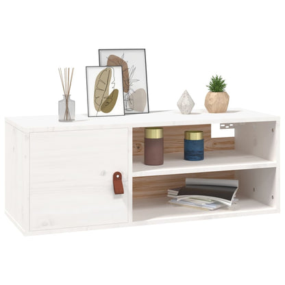 Wall Cabinet White 80x30x30 cm Solid Wood Pine