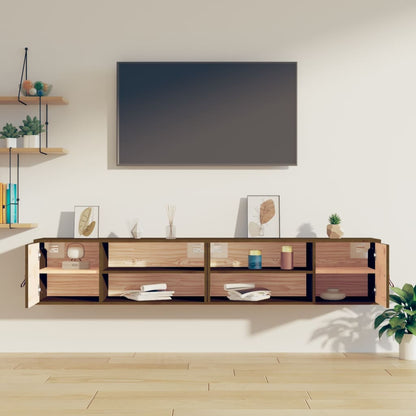 Wall Cabinets 2 pcs Honey Brown 80x30x30 cm Solid Wood Pine