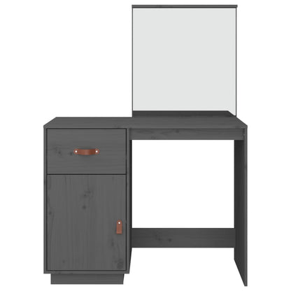 Dressing Table Grey 95x50x134 cm Solid Wood Pine