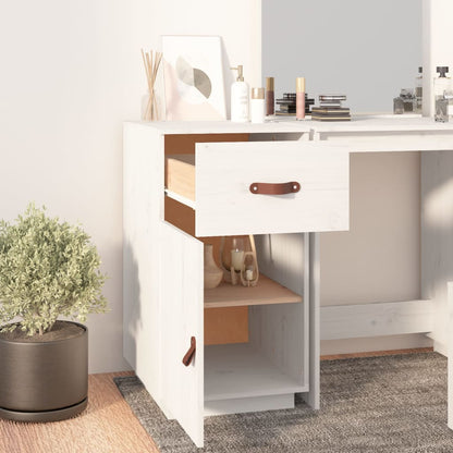 Desk Cabinet White 40x50x75 cm Solid Wood Pine