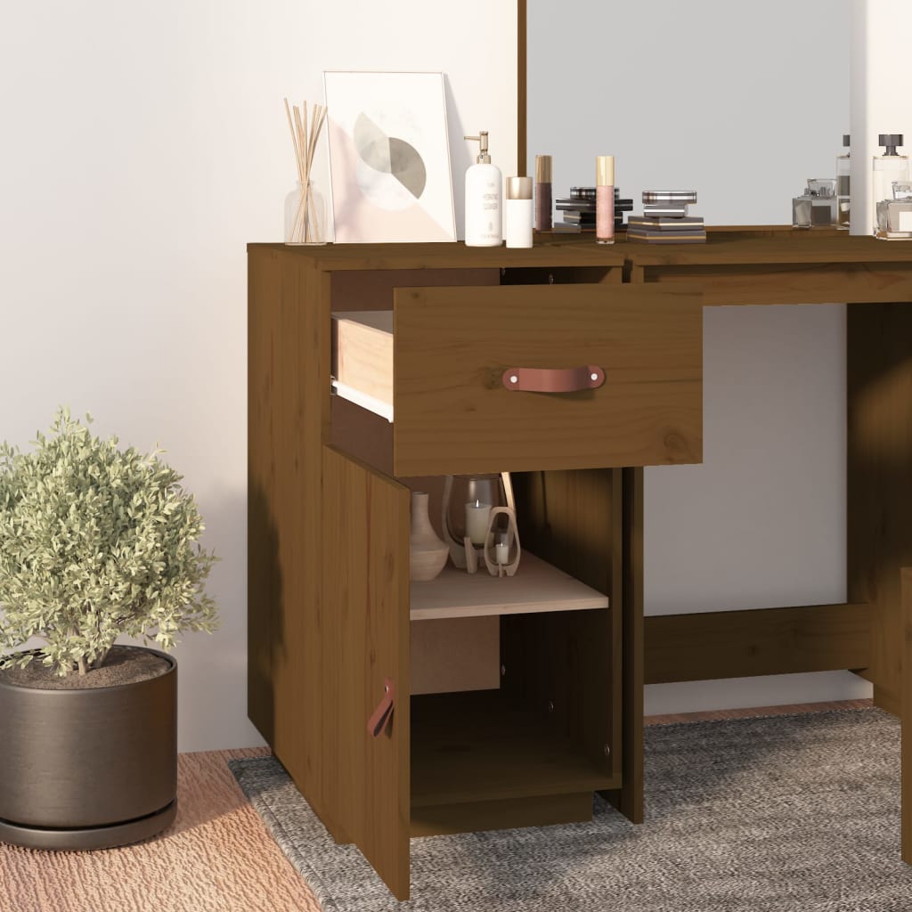 Desk Cabinet Honey Brown 40x50x75 cm Solid Wood Pine
