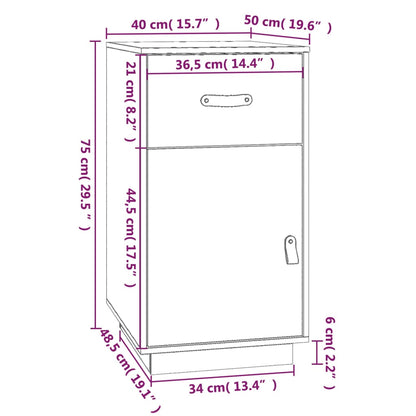 Desk Cabinet Honey Brown 40x50x75 cm Solid Wood Pine