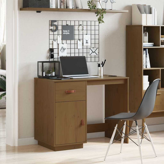 Desk Honey Brown 95x50x75 cm Solid Wood Pine
