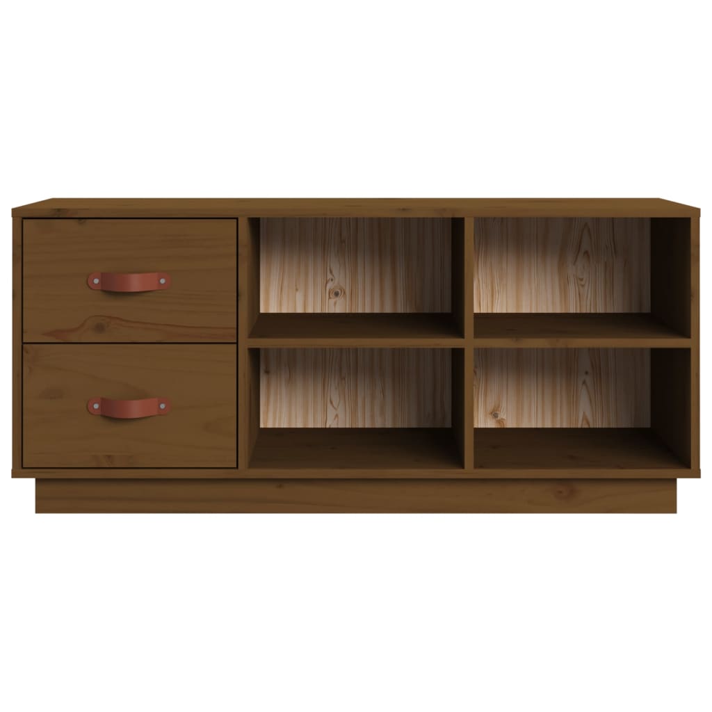 Shoe Bench Honey Brown 100x34x45 cm Solid Wood Pine