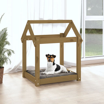 Dog Bed Honey Brown 61x50x70 cm Solid Wood Pine