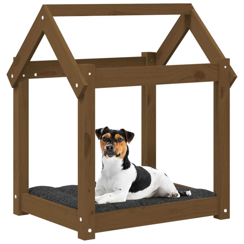 Dog Bed Honey Brown 61x50x70 cm Solid Wood Pine