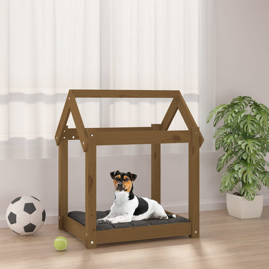 Dog Bed Honey Brown 61x50x70 cm Solid Wood Pine