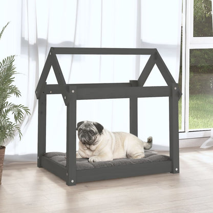 Dog Bed Grey 71x55x70 cm Solid Wood Pine
