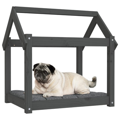 Dog Bed Grey 71x55x70 cm Solid Wood Pine