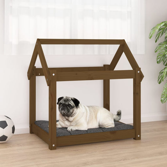 Dog Bed Honey Brown 71x55x70 cm Solid Wood Pine