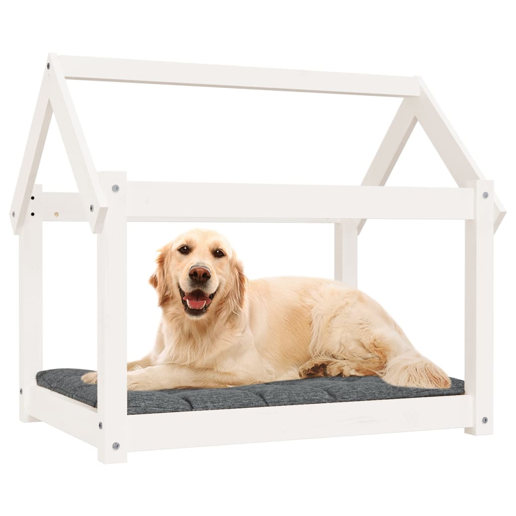 Dog Bed White 81x60x70 cm Solid Wood Pine