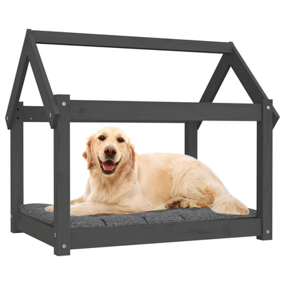 Dog Bed Grey 81x60x70 cm Solid Wood Pine