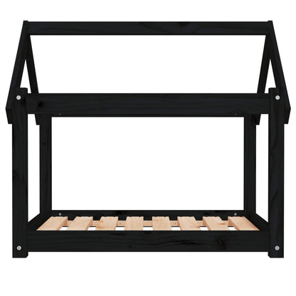 Dog Bed Black 81x60x70 cm Solid Wood Pine